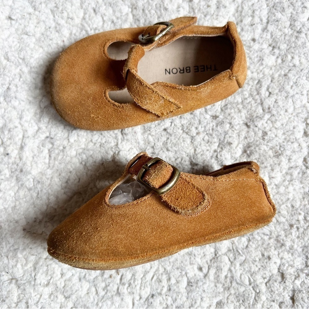 THEE BRON Brown Leather Baby Walking Shoes (Boys/Girls) Size 140